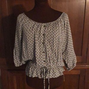 Guess Peasant BOHO off Shoulder Blouse Floral M